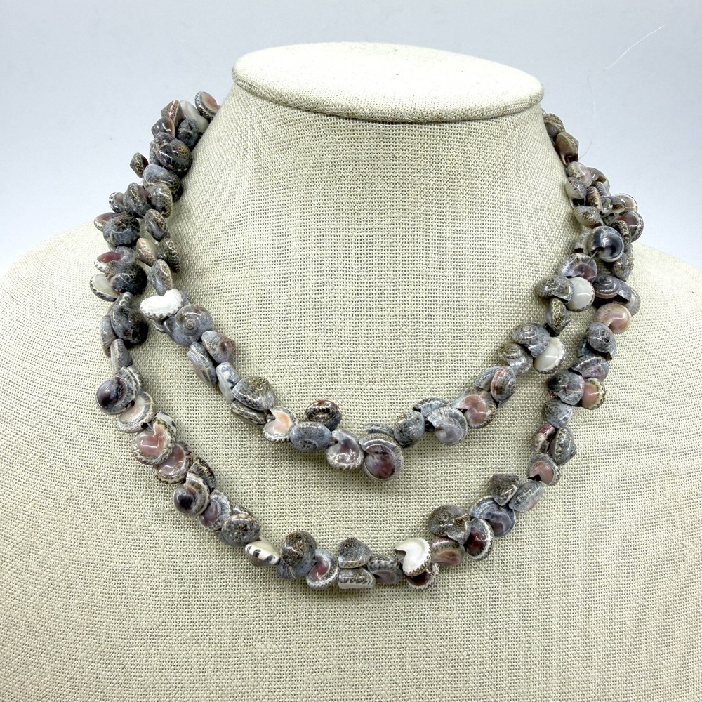 Natural Spiral Seashell Long Necklace Coastal Beach Boho Statement Jewelry Gift